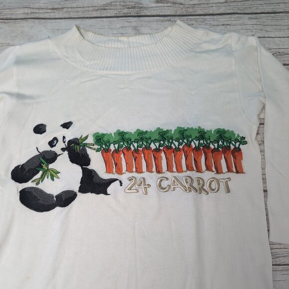 Vintage 1992 Iceberg Embroidered Sweater Panda & 24 Carrot Made In Italy - Picture 2 of 9